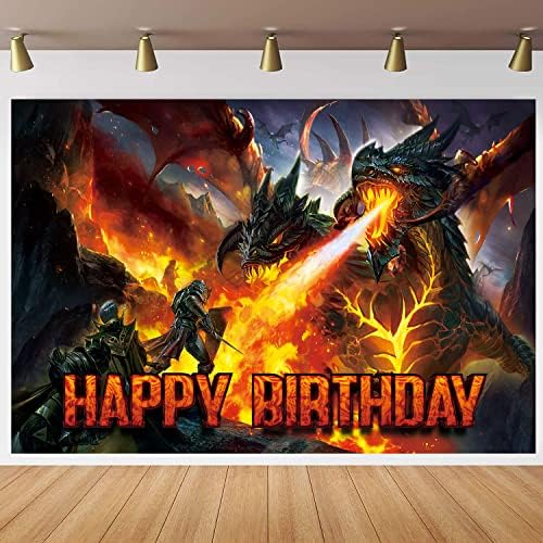 Банер за партита Подземия и Дракони, на Фона на Класически игри за Момичета и Момчета 7x5 Игри Фон с Дракон Слот Тематични