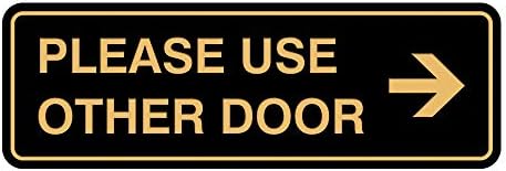 Знаци стандарт ByLITA Моля, използвайте Друг знак със стрелка Надясно на вратата (Матиран сребрист) - Средно