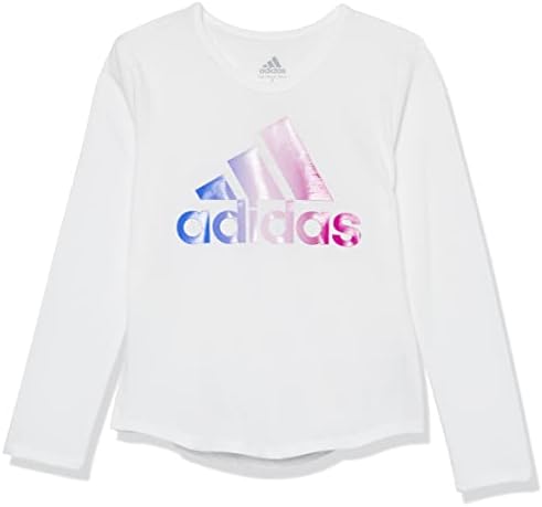 Тениска с кръгло деколте и графичен модел на adidas за момичета с дълъг ръкав