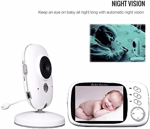 Видеоняня ciciglow, Детски монитор с датчик за температура, Пълноцветен екран 3.2 инча, камера с възможност за завъртане на