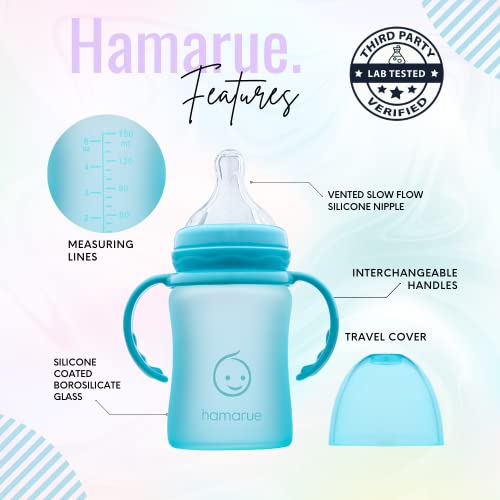 Стъклени поильники Hamarue 3 в 1 за деца | Стъклени бебешки бутилки със силиконово покритие | Нетоксичная Преходна чаша за бебе със Сменяеми