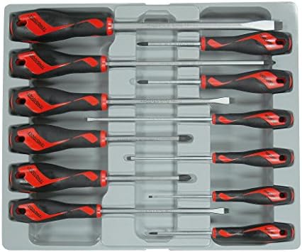 Комплект отвертки Teng Tools от 12 теми (Плоски, PH, PZ) - MD912N, Сребрист