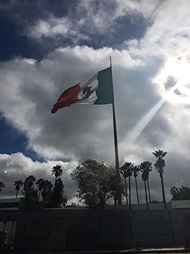 Знаме на Мексико 3x5 Фута - Мексико Националните Флагове От Качествен Полиестер за стая/на улица с Ярки Цветни Пръстени, Люверсами за Бижута