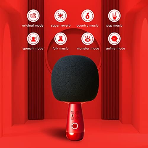 Хайвер Караоке Говорител Микрофон Безжична Bluetooth TWS Микрофони и високоговорители, 2 в 1, Преносим Мини За Възрастни Ръчен Микрофон