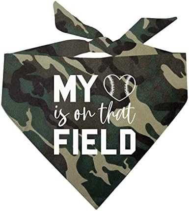 Кърпа за бейзбол куче сърцето Ми на това поле (1044 Черен, един размер)
