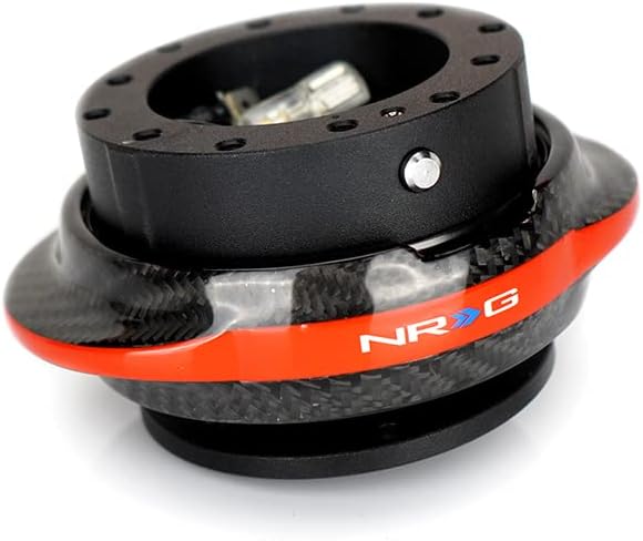 Иновации NRG NRG-SRK-220BK-CF-RD GEN 2.2 Быстроразъемный Адаптер за волана с 6 дупки и модели за болтове 6x70 и 6x74 мм Черен Корпус / Червен пръстен, изработени от въглеродни влакна