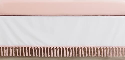 Sweet Jojo Designs Boho Бохемската Пола за детски легла За момичета, Розово-Бяла Фермерска къща, Изтъркан Шик, Модерна Обзавеждане по Минималистичная