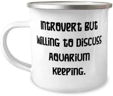 Подаръци за акваристите За мъже и жени, Интровертите, но Искат да обсъдят Съдържанието на Аквариума, Забавна Чаша за Акваристите на 12
