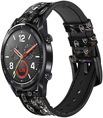 CA0083 пишеща Машина Кожен и Силиконов Ремък за Смарт часовник Каишка Часовник Smartwatch Размер на Смарт часа (22 мм)
