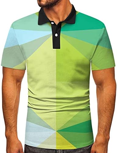 Спортни потници за мъже, мъжки ежедневни лятна риза с къс ръкав и отложным яка тениска с принтом, горна блуза