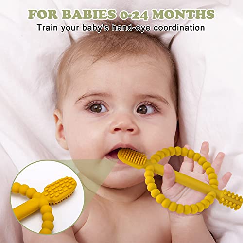 Детска играчка за никнене на млечни зъби, за момчета и момичета от 3 М +, Меки детски Прорезыватель, Играчки-прорезыватели 2 в 1 / Силиконовата
