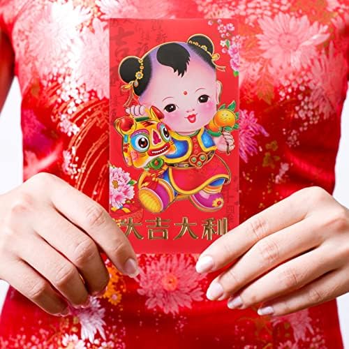 Детски Портфейл Коледна Червен Плик Хунбао: 50 броя 2022 Китайски Червени Джоба си Плик Година Хонг Бао Щастливи Парични Пликове за Пролетния Фестивал Стил Сватбена 1