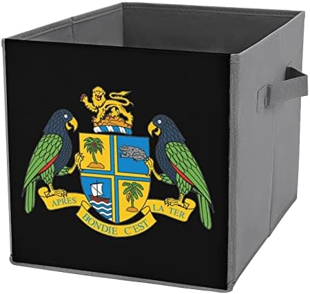 Герб Доминики Сгъваема Кутия За Съхранение на Тъкани Кубчета Органайзер Сгъваема Кутия с Дръжки