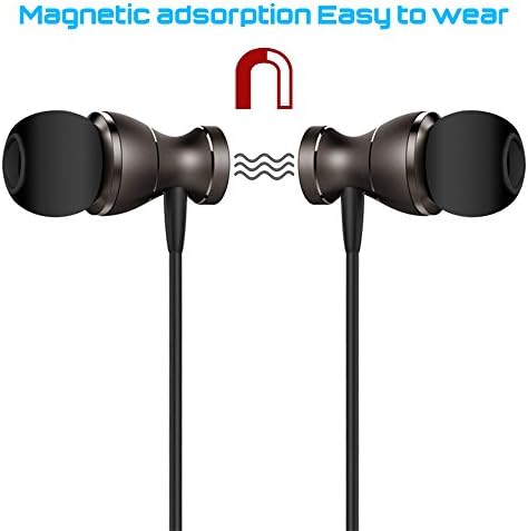 DaKuan 2 Магнитни слушалки-обшивки с дистанционно управление и микрофон, слушалки в ушите Със стерео звук, Шумоизолация, без заплитане за