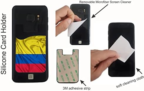 Дизайн на знамето на Колумбия - Силиконов 3 м Лигав Чанта-портфейл за Кредитни карти, Приклеивающийся към Портфейла, за Калъфи