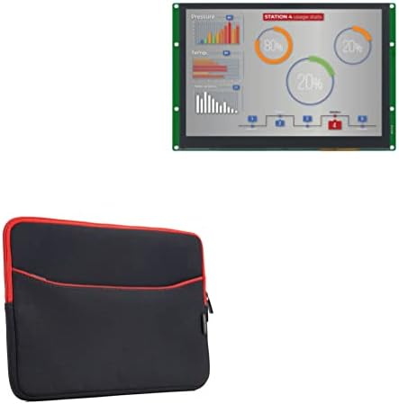Калъф BoxWave, който е Съвместим с Chipsee EPC-A9-101-C (калъф от BoxWave) - Мек гащеризон с джоб, мека чанта, Неопреновый чанта, джоб на ръкава за Chipsee EPC-A9-101-C - Черно jet black с червена тап