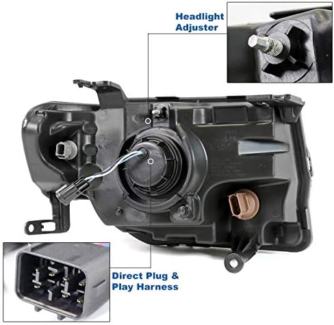 ZMAUTOPARTS Halo led клиенти проектор фарове, черни, с 6,25 бели светлини DRL, съвместими с Ford Escape 2008-2012