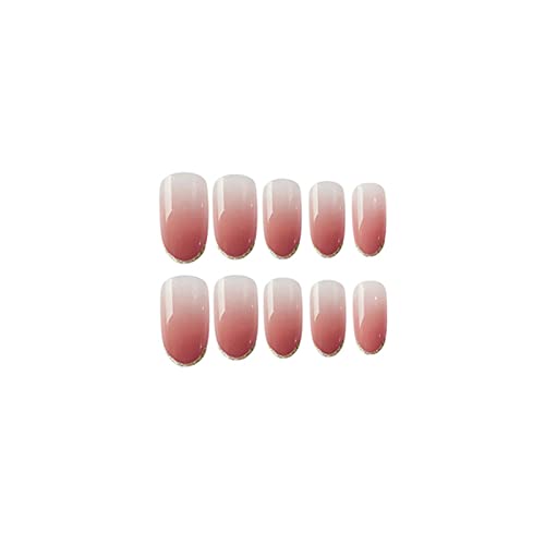 Квадратни Режийни Ноктите Кратко Пълно Покритие на Френски Розово Градиентный Натиснете върху Ноктите 24 Бр. Типсы за Дизайн на Ноктите,