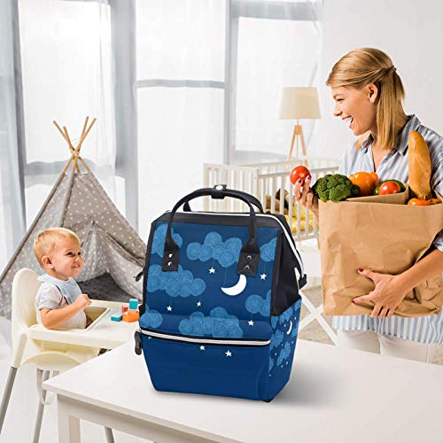 Красиви чанти-тоут за памперси на нощното небе, раница за мама, чанта за пелени с голям капацитет, пътна чанта за грижа за детето