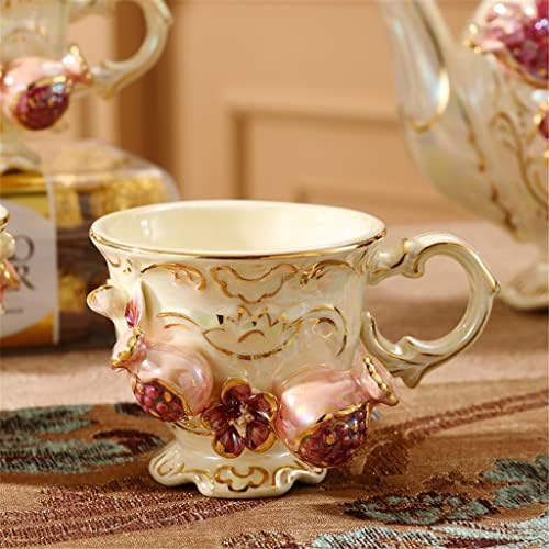 ZLXDP съраунд кафе услуга с нар, чай, комплект чаши кафе на американско-английски керамични цветя следобеден чай с тавата, Подаръци