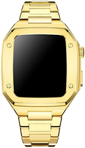 Взаимозаменяеми каишка за корпуса часа CNHKAU 44 мм 45 мм за Apple Watch Band, Луксозен каишка за каишка за часовник iwatch