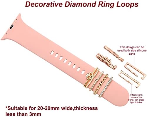 Декоративни пръстени-сърца, панти, Съвместими със силиконови джапанки-висулки Apple Watch 45 мм 44 мм 42 мм 41 мм 40 мм, 38 мм, 7 6 5