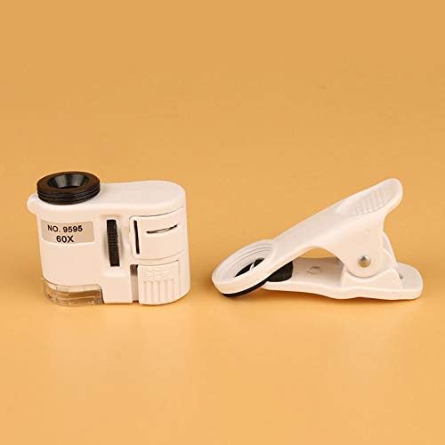 60X Мини Микроскоп за мобилен телефон с клипс, led UV-лампа Лупа, Лупа с Висока разделителна способност За универсални смартфони