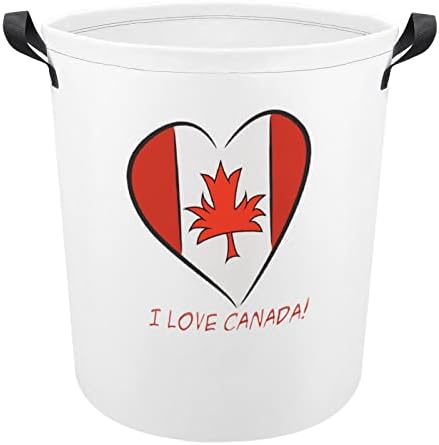 I Love Canada Day Голяма Кошница за Дрехи, Чанта за Пране с Дръжки за Общежития на Колежа, Преносима