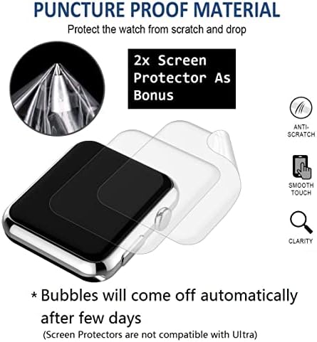 (4 опаковки) е Съвместим с каишка на Apple Watch 49 мм 45 мм 44 мм 42 мм, джапанки от естествена кожа за iWatch Ultra SE2 SE Series 8 7 6