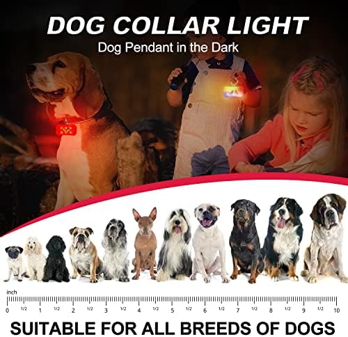 Hswaye 2-Комплектен Акумулаторна нашийник за кучета, 3 режима на осветление за кучета за нощни разходки, лека нощ за най-малките, средни,