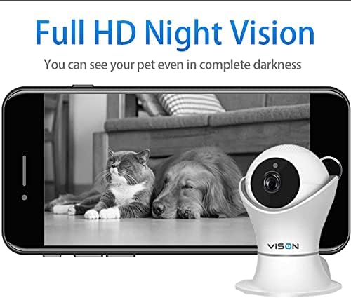 Камера за домашни любимци HD 1080p, Помещение за Кучета, 360 ° Монитор за домашни любимци, Помещение за котки в затворени Помещения с Нощно