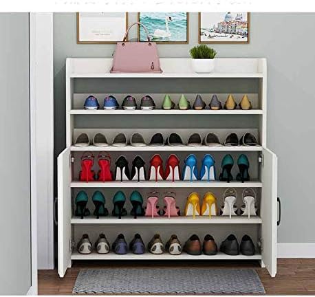 Ъглов Рафт за обувки, на Конзолата Шкаф, Лесен Многослоен Шкаф за Обувки с Голям Капацитет, Шкаф за съхранение на Дървени обувки (Цвят: черен)