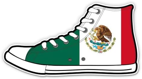 Маратонки с мексиканския флаг - 3 Vinyl Стикер за автомобил, лаптоп, Бутилки за вода, Телефон - Водоустойчив Стикер