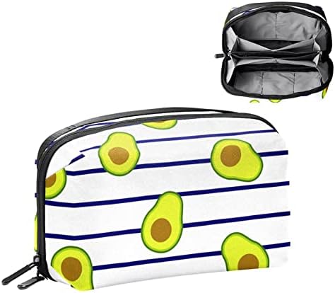 Косметичка с авокадо в морска ивица, на чанта с ципове, козметичен органайзер за пътуване за жени и момичета