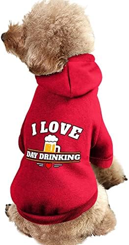 I Love Beer-Твърди Тениска за кучета на Пиещите бира, Модерен Костюм за Кучета с Кепкой, Аксесоари за домашни Любимци