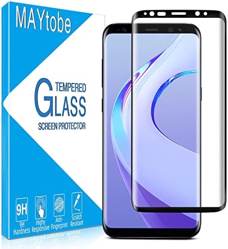 MAYtobe Предназначен за Samsung Galaxy S8, Защитен слой от закалено стъкло, 3D Напълно Извита Точкова матрица, удобен калъф, без мехурчета