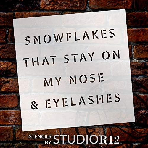 Шаблон със Снежинками на носа и ресницах от StudioR12 | Зимна Коледен Празничен Декор от Любимите неща на Word Art | за многократна
