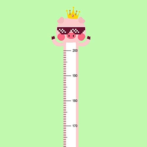 Wland 6 x 6 фута Сладко Розово Прасе В Слънчеви Очила Животински Серия Измервания Диаграма на Растеж на Подвижни Винилови Стикери За Стени,
