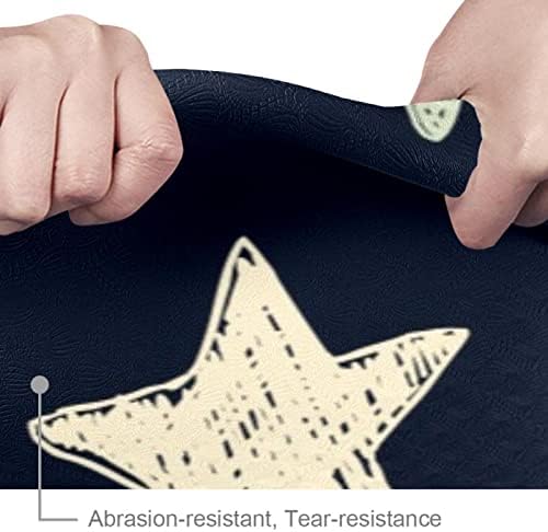 Килимче за йога с дебелина 6 мм, с Текстурированным модел под формата на звезди, Екологично Чисти Постелки за упражнения от ТПЭ,