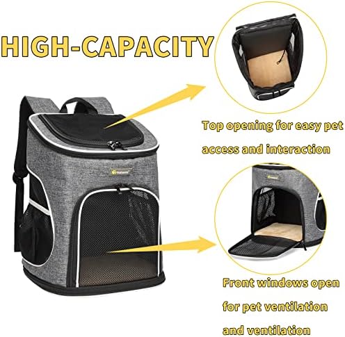 KIIDAS Cat Backpack Carrier – Преносими Пътни Чанти за домашни любимци с Вътрешен Колан за Безопасност за най-Малките Котки,