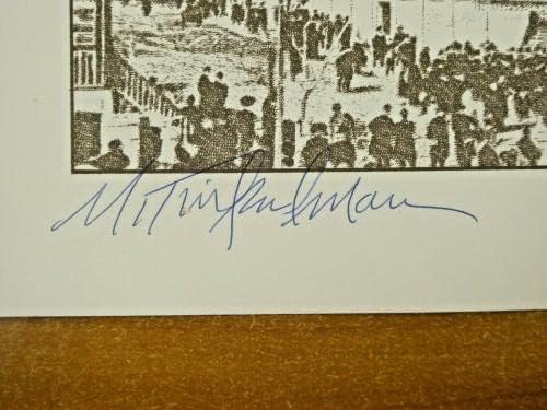 Бруклин Доджърс Подписаха 8 Автографи на Литография Эббетс Поле с Чък Коннорсом - Изкуството на MLB с автограф