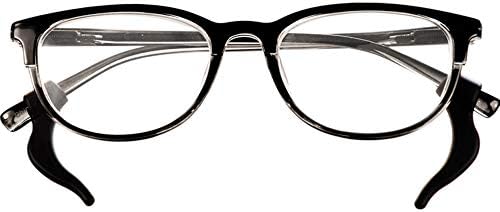 Оптични силиконови лък тел XOXO за очила, слънчеви очила и средства за грижа за очите - Прислужници за очила - Ушни куки (черни, 2 чифта)