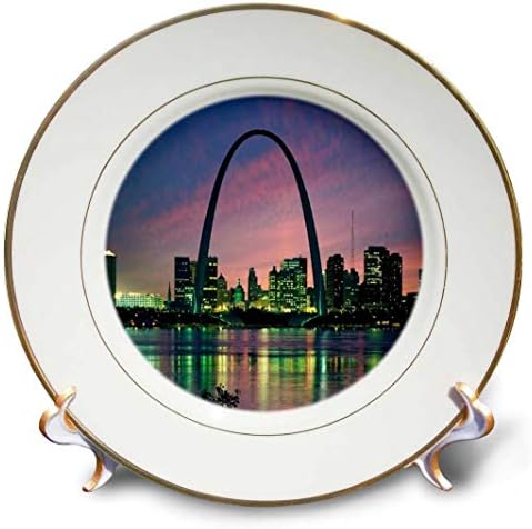 3. Арката в Сейнт Луис, Мисури, на нощувка-Порцеланова чиния, 8 инча (cp_56145_1)