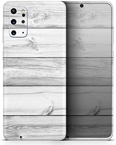 Дизайн Skinz Бели и сиви дървени апликации Защитно Vinyl Стикер Амбалажна филм Калъф е Съвместим с Samsung Galaxy S20 (покритие на екрана