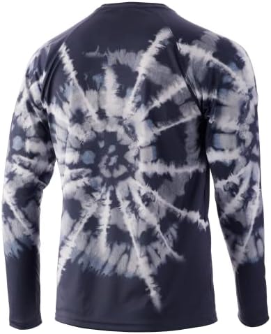 Мъжка риза за риболов HUK Standard Pattern Pursuit с дълъг ръкав Performance, Спирала боя-Вулканичен пепел, X-Large