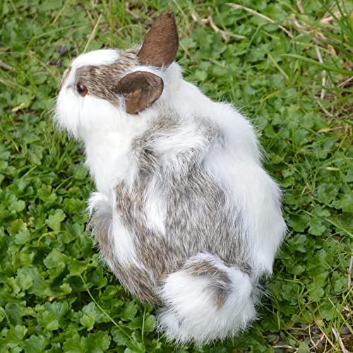 Опаковка от 2 Реалистични Космати фигури на бели зайци-Панди, които Имитират модели на селскостопански животни, Украса за Дома,