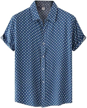 Ретро Топ, Мъжки Работна Лятна Блуза с къс ръкав, Лека Клетчатая Тениска с V-образно деколте, Бельо Риза с Копчета Отпред, Мъжки