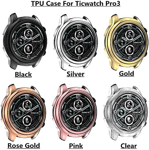 Съвместим за Ticwatch Pro 3 Защитен калъф за умни часовници с GPS, По Периметъра на Бронята, Устойчив на надраскване, устойчив на удари Защитен