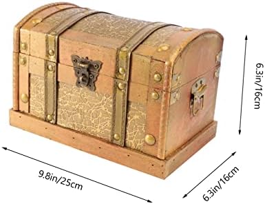 Toyvian Box Дървени Кутии за Бижута Дървен Декор Сватбена Украса Дървена Ковчег за Украшения Дървени Плавателни Кутии С Фиксирующей Закопчалка Ковчег За Бижута Съкров?