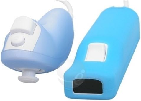 Синьо / Обикновен Син - висок Клас 2-Тонен калъф от Естествена силиконовата на кожата за дистанционно управление за Nintendo Wii и Nunchuk
